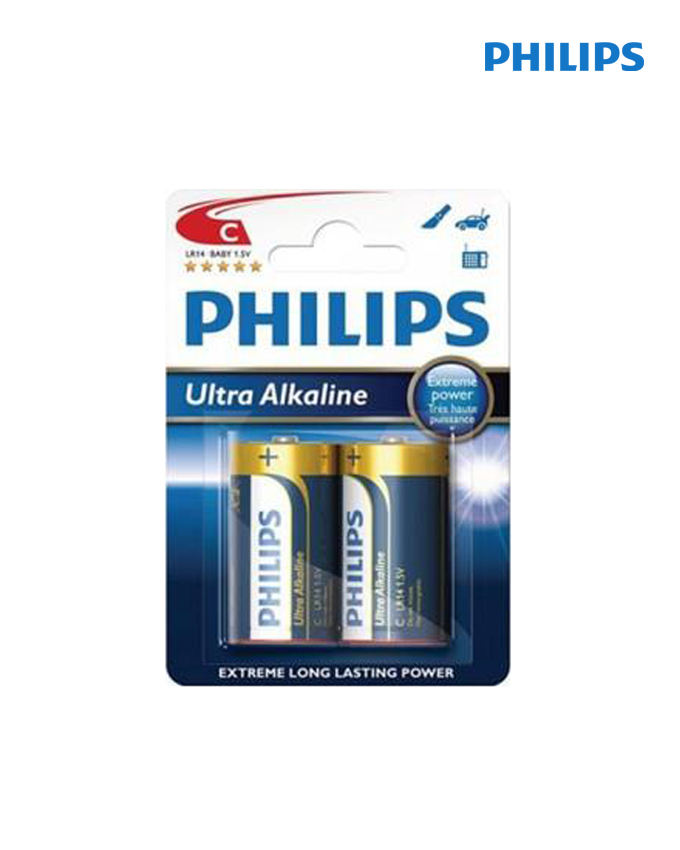 Philips Ultra Alkaline Battery 2x Type C - LR14E2B/10